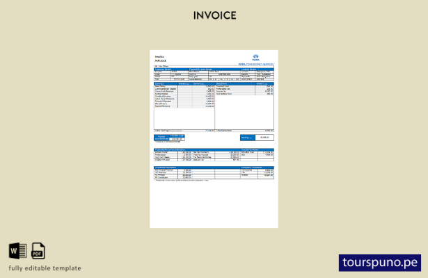 lista para imprimir plantilla de factura de servicios de Tata Consulting de EE. 